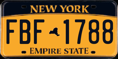 NY license plate FBF1788