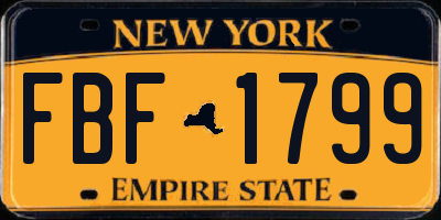 NY license plate FBF1799