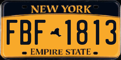 NY license plate FBF1813