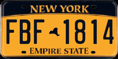 NY license plate FBF1814