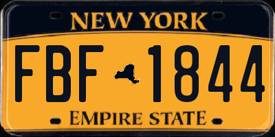 NY license plate FBF1844