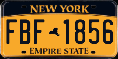 NY license plate FBF1856