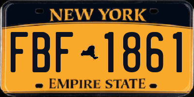 NY license plate FBF1861