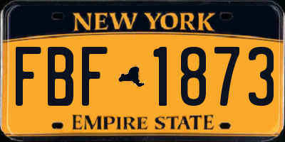 NY license plate FBF1873