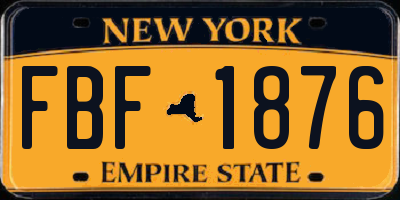 NY license plate FBF1876