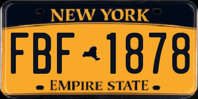NY license plate FBF1878