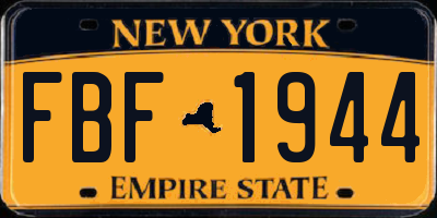 NY license plate FBF1944