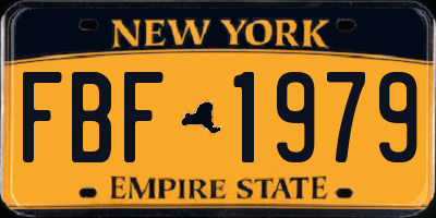 NY license plate FBF1979