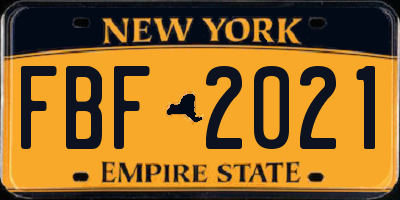 NY license plate FBF2021
