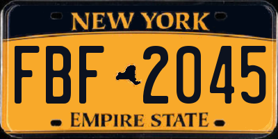 NY license plate FBF2045