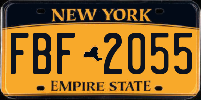 NY license plate FBF2055