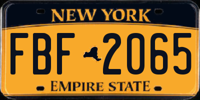 NY license plate FBF2065