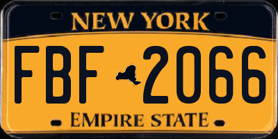 NY license plate FBF2066