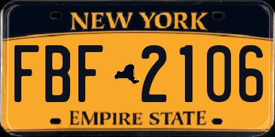 NY license plate FBF2106