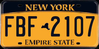 NY license plate FBF2107