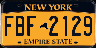 NY license plate FBF2129