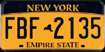 NY license plate FBF2135