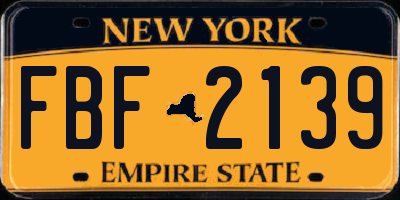 NY license plate FBF2139