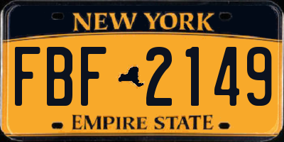 NY license plate FBF2149