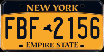 NY license plate FBF2156