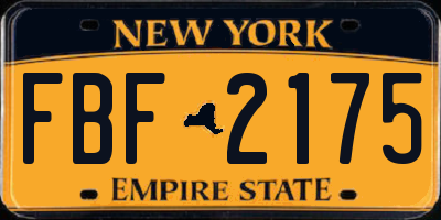 NY license plate FBF2175