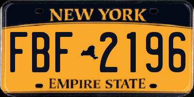 NY license plate FBF2196