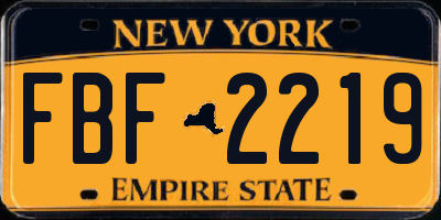 NY license plate FBF2219