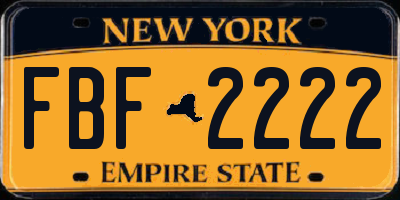 NY license plate FBF2222