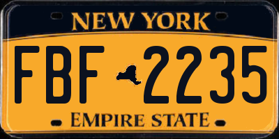 NY license plate FBF2235