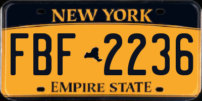 NY license plate FBF2236