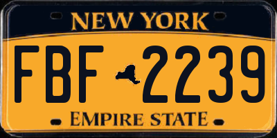 NY license plate FBF2239