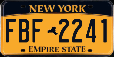 NY license plate FBF2241