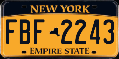 NY license plate FBF2243