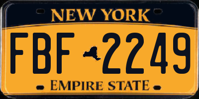 NY license plate FBF2249