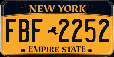NY license plate FBF2252