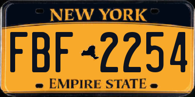 NY license plate FBF2254