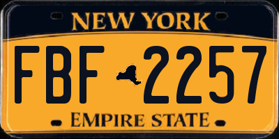 NY license plate FBF2257