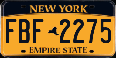 NY license plate FBF2275
