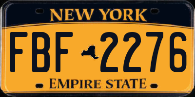 NY license plate FBF2276