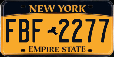 NY license plate FBF2277