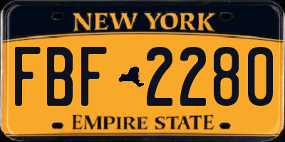 NY license plate FBF2280