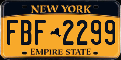NY license plate FBF2299