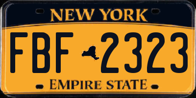 NY license plate FBF2323