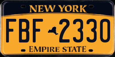 NY license plate FBF2330