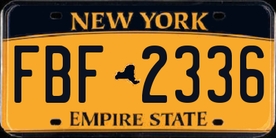 NY license plate FBF2336