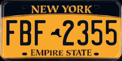 NY license plate FBF2355