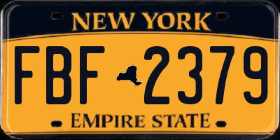 NY license plate FBF2379