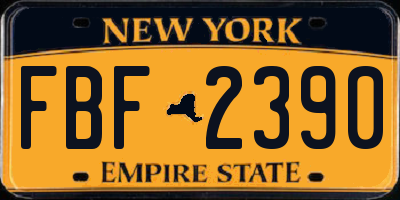 NY license plate FBF2390