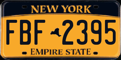 NY license plate FBF2395