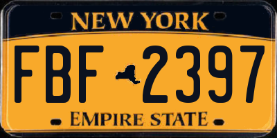 NY license plate FBF2397